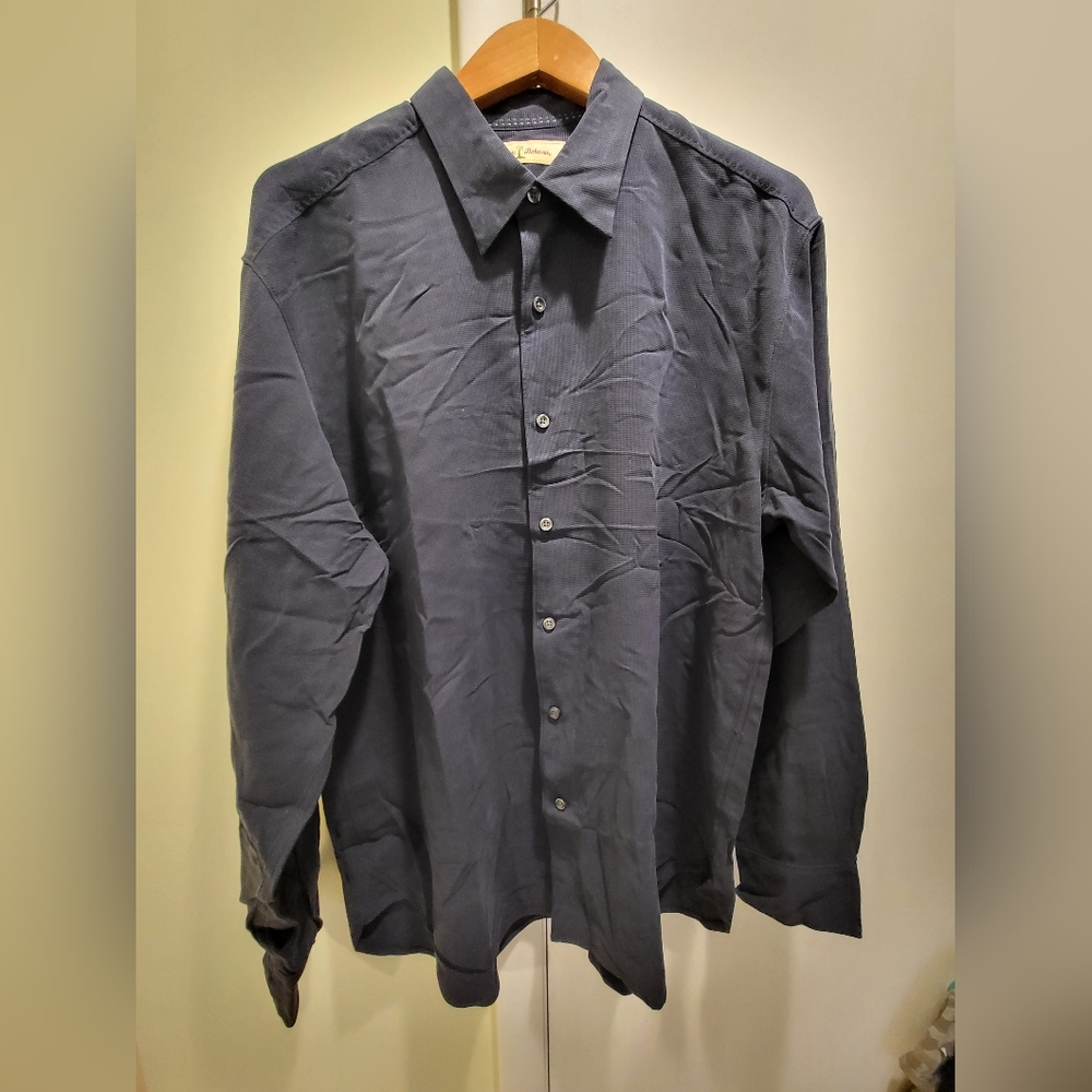 NWT Tommy Bahama Navy Blue Button Down Shirt Sz L - Picture 4 of 5